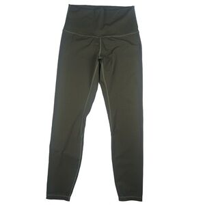 Lululemon Run Crew Tight Nulux Dark Olive Green Obsidian Grey Sage Sz 8